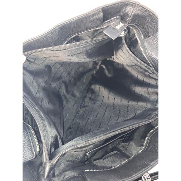 MICHAEL KORS, LARGE BLACK PEBBLED LEATHER SHOULDER BAG TOTE - Picture 12 of 14